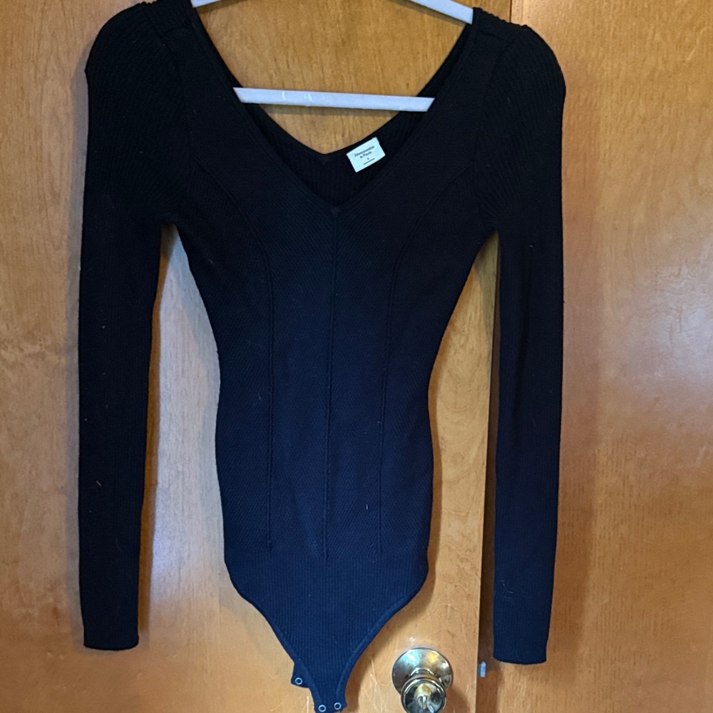 Abercrombie & Fitch Black V-Neck Bodysuit